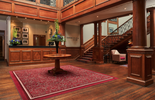 Milton Hill House stairway'